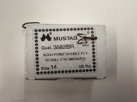 Mustad 3582BR Double Hooks - 100 hooks