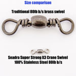 Seadra Super Strong X3 CRANE Swivels – 100% Stainless Steel