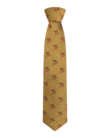Hoggs Of Fife 100% Silk Woven Tie Pheasants