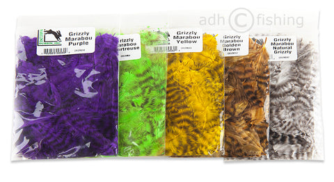 Hareline Grizzly Marabou Natural Grizzly